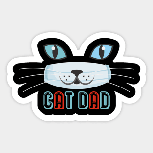 Cat Dad Wearing A Mask Pattern Graphic illustration Sticker